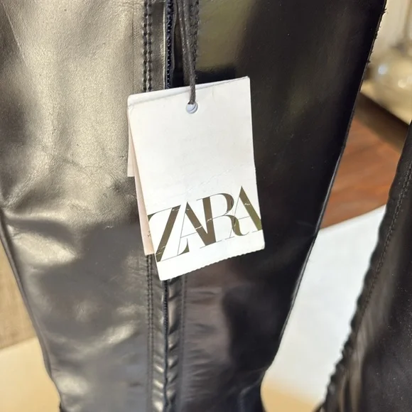 Zara Black Heeled Boots - Picture 4 of 12